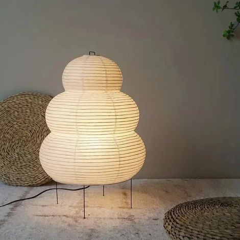 Lampadaire en papier de riz, lampe de table bonhomme de neige à lumière chaude, norme européenne, culot E27, 60 x 40 cm (1/5)