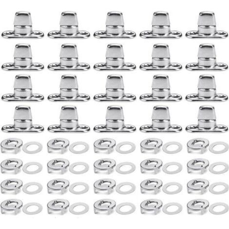 Lot de 20 dispositifs de fixation Twist Lock de marine avec œillets et broches, pour boutons automatiques pour dispositifs de fixation sur toile facile à installer (1/5)