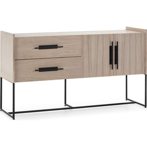 Aparador 150X46X86 Madera Mindi Natural/Metal Negro (1/5)