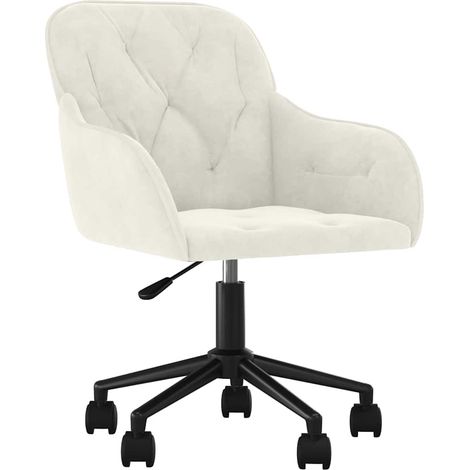 Maison Exclusive - Bürostuhl Drehbar Creme Samt (1/5)