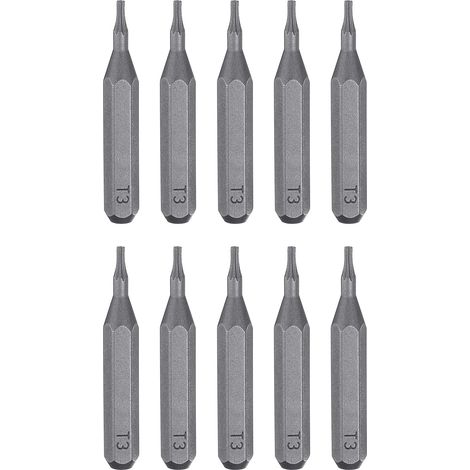 10pcs T3 Embout de Tournevis Torx 5/32" Tige Hexagonale 28mm Longueur Acier S2 Magnétique Tête Étoilée à 6 Pans pour Tournevis Manuels Électriques Réparation de Précision (1/5)