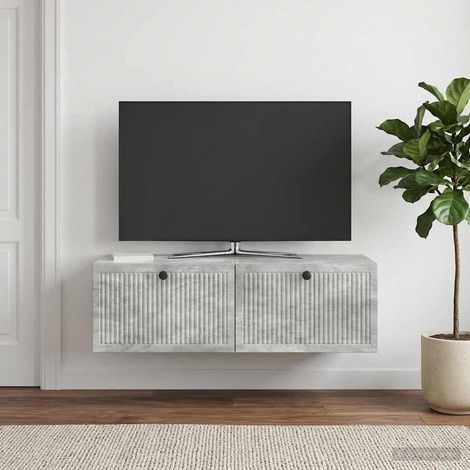 Wandmontierter TV-Schrank Betongrau 98 x 41 x 30 cm (1/5)