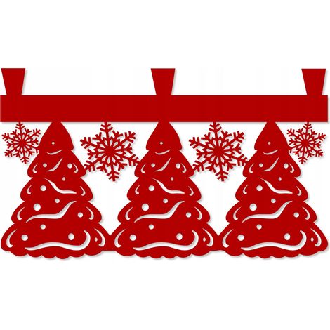 Envy Snowy Christmas Syrup, Gardine, Weihnachts-Patki 60x35 rot