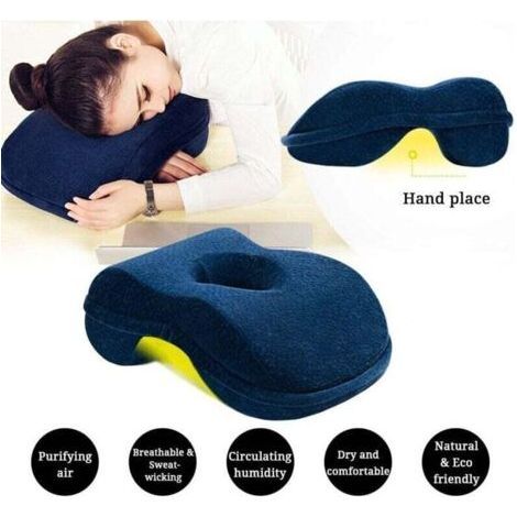 NALOOKAMIC Oreiller De Sieste Doux en Forme De Beignet, Oreiller Ergonomique en Forme De Coin, Manteau De Velours Confortable (1/3)