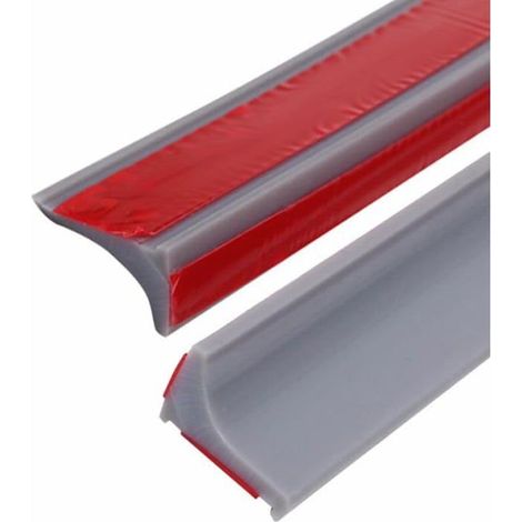Bande d'étanchéité en silicone 2M pour seuil de douche, barrière anti-eau pour comptoir de salle de bain et bord de lavabo, grise (deux côtés auto-adhésifs) (1/5)