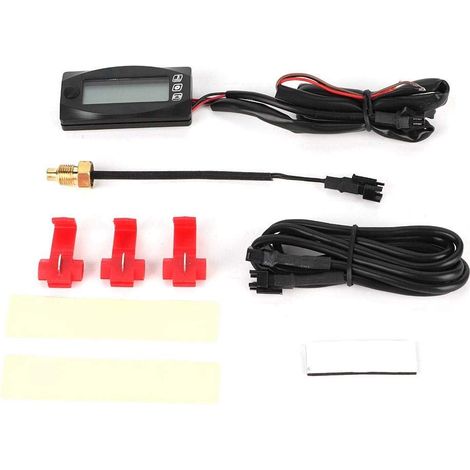 Spannungsmesser, Mini-Motorrad 3-in-1 Thermometer Wassertemperatur Digitalanzeige Zeitmesser Spannungsmesser.