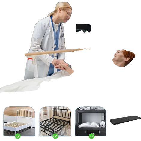 Barrière de lit, Hauteur réglable 50-58 cm, Aluminium et fer durables, Mécanisme de pliage à un bouton, Points de contact rembourrés, Convient aux personnes âgées et aux personnes handicapées (1/5)