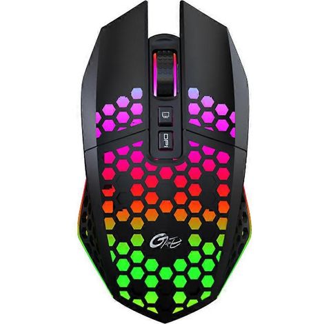 Souris sans fil pour la maison et les jeux (1 pièce), DPI réglable, RGB-13.2X7.2CM-Black (1/3)