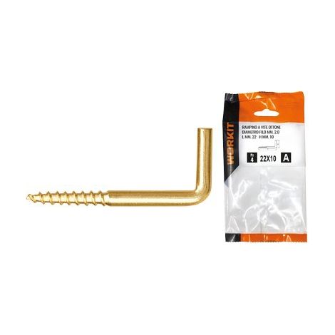 RAMPINO A VITE OTTONE SELF WORKIT - MOD 18X40 MM 30X14X3,0 CF=PZ 4- 5 confezioni