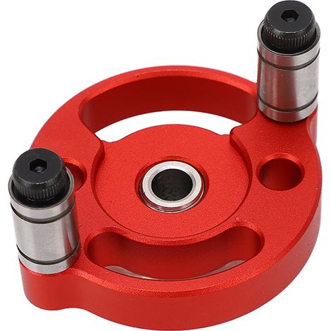 Jeu de poinçons de positionnement pour trous ronds, guide de centrage auto-adaptatif pour le travail du bois, avec bagues de perçage rouges (1/5)