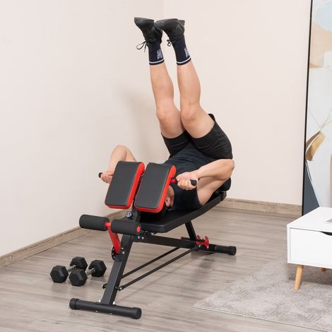 Développé couché multi-poids ajustable Bench de incliné Trainer abdominal noir 64 x 146 x 73,5-85cm pour un entraînement efficace (1/5)