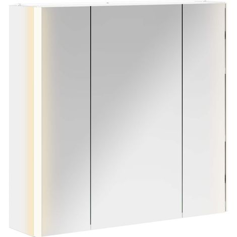 Maison Exclusive - Badezimmerspiegelschrank Weiß 63,5 x 15,5 x 60