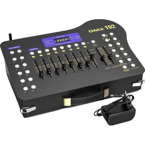 Controlador DMX, 192 canales, funcionamiento inalámbrico, enchufe europeo. (1/5)