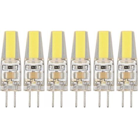 BUNTHAUS Lot de 6 ampoules LED G4 220 V 3 W, éclairage à 360 degrés, antireflet, pour plafond, lustres et paysages (lumière chaude)