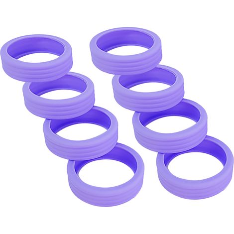 8-teiliges Set Silikon-Rollenabdeckungen für Koffer, geräuschdämpfend, lila (1/5)