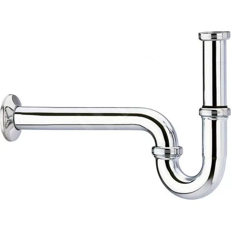Schläfer 3939500  Sifone Universale per Lavabo Bagno, Lavello Cucina e Lavatoio Lavanderia, Sifone a S in Ottone Cromato, Misure 1"1/4 , Tubo di Scarico ø 32mm, Sifone Antiodore
