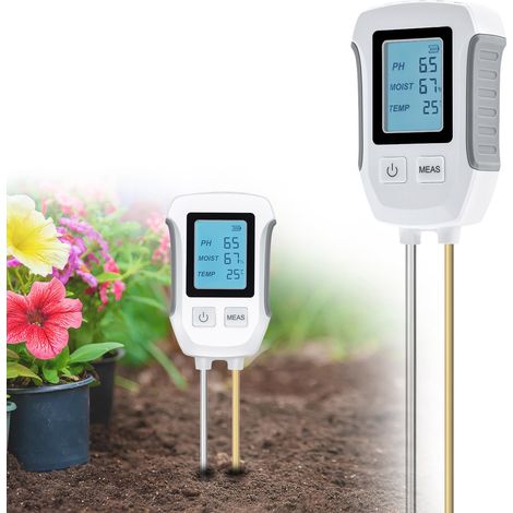 Testeur Sol pH 3 1 Mesure Température Capteur Hygromètre Testeur Sol Acide Base Affichage LCD Rétroéclairé Compatible Pelouse Ferme (1/5)