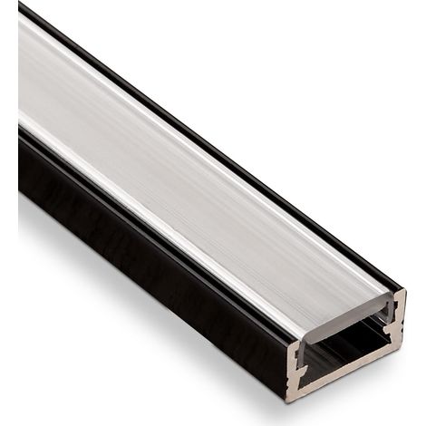 3 Stück SOTECH LED Profil-11 Schwarz Aufbauprofil 2000 x 14 x 7 mm mit opaler Abdeckung