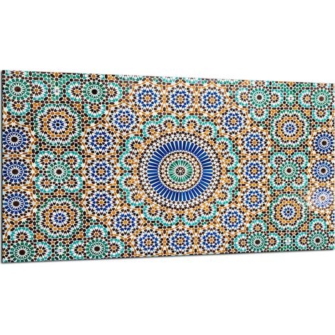 PLAQUE DE PROTECTION EN VERRE POUR CUISINIÈRE 90x52 MOSAÏQUE (1/5)