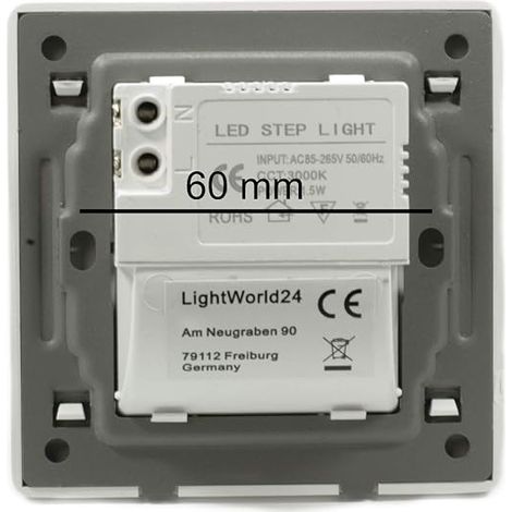 Applique LED Encastrable Murale  Éclairage de Marche et Escalier  Carrée  1,5W  Blanc Chaud 3000K  Lampe Murale d’Intérieur  230V  Couleur Blanche (1/4)