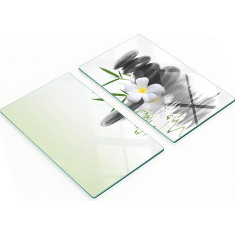 Tablas de cocina de vidrio templado con gr谩ficos decorativos de piedras zen 2x30x52 cm