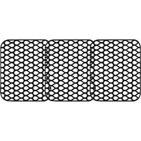 Un ensemble de 3 protège-éviers en silicone, 34,5 x 29 cm, antidérapants, adaptés aux éviers de style campagnard, en acier inoxydable et en céramique (noir).