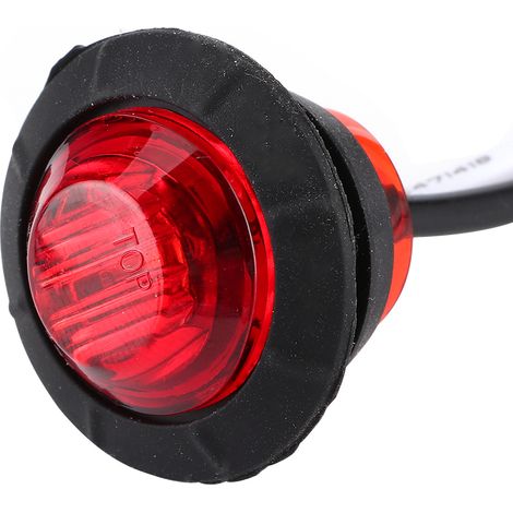 10er-Packung 12V 3/4" LED-Seitenmarkierungsleuchten für LKWs, mit DC-Anschlüssen, rot (1/5)