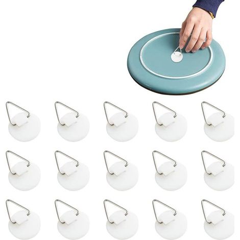 (15 unidades) Ganchos adhesivos invisibles, 15 soportes adhesivos invisibles, colgadores adhesivos para cuadros (1/4)