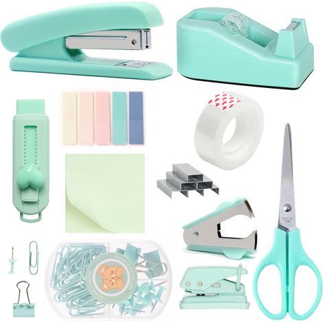 Fournitures de bureau Fournitures et accessoires de bureau Ensemble agrafeuse et distributeur de ruban adhésif vert menthe pour femmes Accessoires de (1/5)