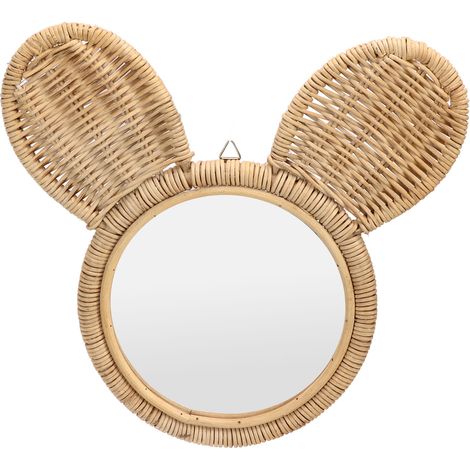 Miroir de Salle de Bain Suspendu en Rotin Décoratif pour Hôtel et Maison (1/5)