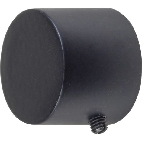 2 pomoli neri a tappo terminale per tubo tende diametro 20 mm