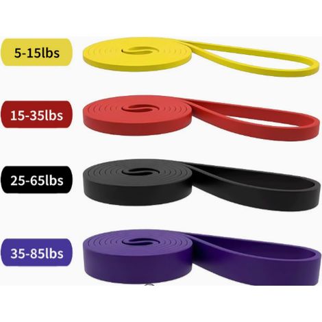 4pcsBande Elastique Musculation, Resistance Traction, Bandes de Fitness Latex Élastique, pour tractions, Dips, Homme & Femme (1/5)