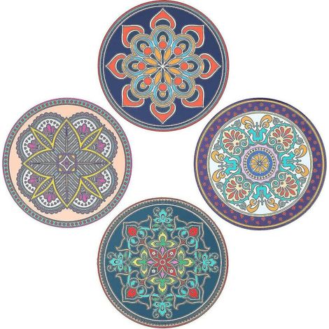 – tapis de dessous de plat en Silicone, 4 pièces, pour casseroles et poêles chaudes, supports de casseroles pour la cuisine, coussin d'isolation thermique rétro résistant à la chaleur (1/5)