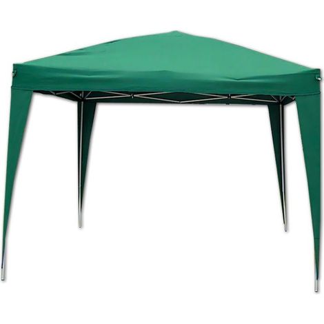 GAZEBO PIEGHEVOLE GIARDINO VERDE 3X3 AUTOMATICO RICHIUDIBILE FISARMONICA STAND FIERA (1/2)