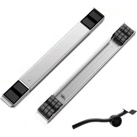Support universel à roulettes pour appareils électroménagers, robuste et mobile, antirouille, compatible avec toutes les machines à laver. (1/4)