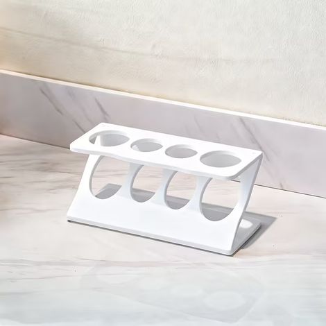 Support de Rangement Blanc Épuré pour Brosse à Dents et Rasoir Électrique - Organisateur de Salle de Bain en Acrylique, Design Lumineux et Hygiénique, Idéal pour Organiser Brosse à Dents, Dentifrice e