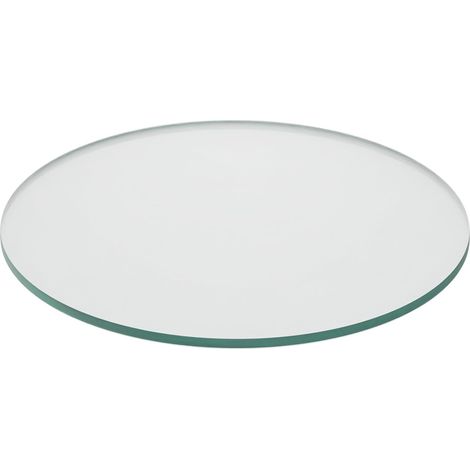 1 Plaque Verre Ronde Diamètre 30 cm Épaisseur 8 mm Transparente Pour Table Et Cheminée