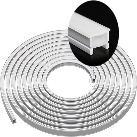 Système de profilés LED en silicone, tube lumineux néon flexible 20 x 10 mm pour bricolage, tube en forme de U pour installation de ruban lumineux de 26 mm, idéal pour la cuisine et le salon (2010 A) (1/5)
