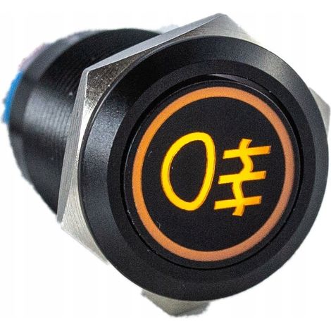Interruttore fendinebbia a pulsante con LED arancione bistabile da 19 mm. (1/2)