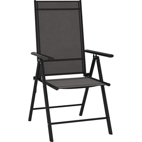 Maison Exclusive - Sedie da Giardino Pieghevoli 6 pz in Textilene Nere (1/5)