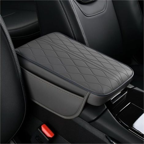 Coussin D'accoudoir Voiture En Mousse à Mémoire De Forme, Couverture Console Centrale Voiture Accessoires Automobiles, Boîte Cuir Accoudoir Accessoires Pour Les Véhicules(Gris) (1/5)
