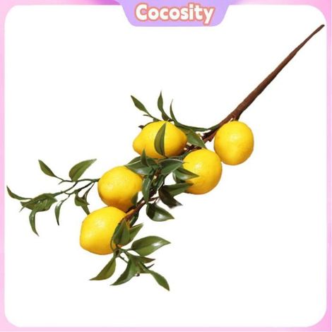 Cocosity Branche de citron de simulation Citrons, Longs Environ 50 Cm 1 Branche / 5 Branche de Fruits luminaire decoration (1/5)