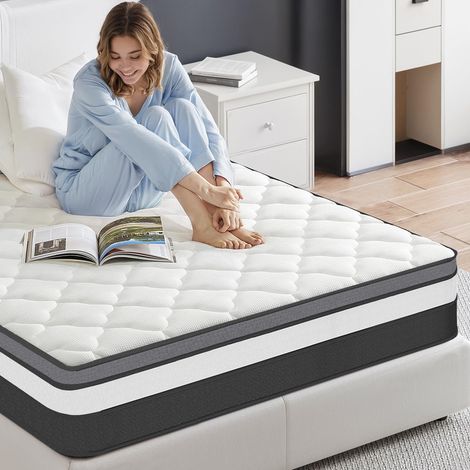 Matelas 140x200 cm Très épais 30cm, YIDATONG - Premium - Hybride: Ressorts ensachés Mousse à mémoire de forme Latex, fermeté modérée, 7 Zones, Respirant, Hypoallergénique, antibactérien, Anti-acarien (1/5)