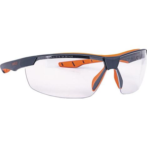Lunette de protection Flexor Plus EN 166, monture : gris foncé-orange, verre : clair, PC INFIEL (1/2)