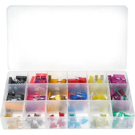 Kit d'assortiment de 165 fusibles à lame en aluminium pour voiture, de taille moyenne, petite et mini.