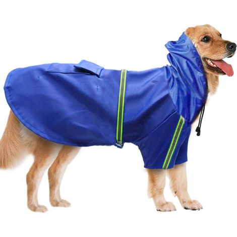 Imperméable pour chien avec capuche réfléchissante pour chiens de grande, moyenne et petite taille (1/4)