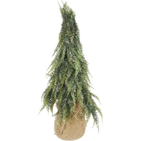 Albero di Natale artificiale ricoperto di neve in iuta, 50 cm (1/3)