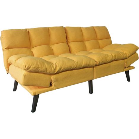 Sofá cama clic clac Cushion en tela mostaza. 183cm(ancho) x 86.5cm(fondo) x 81cm(alto) (1/5)