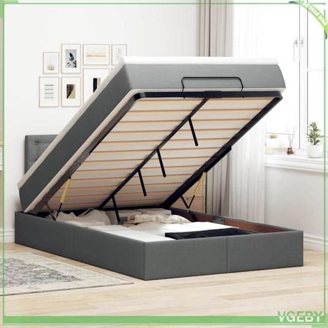 Lit ottoman - FAF7291712431852 - Gris foncé - 120x190 cm - Rangement hydraulique (1/5)