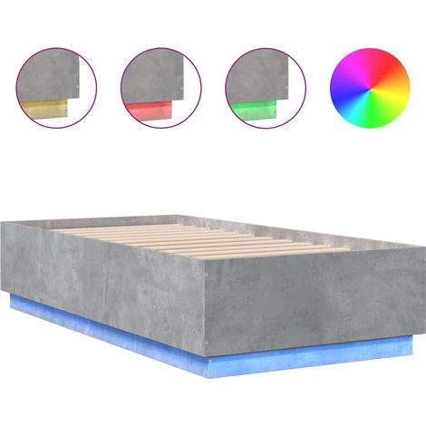 Maison Exclusive - Estructura cama con luces LED madera gris horm (1/5)